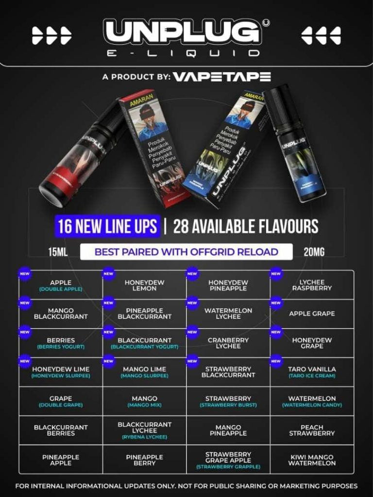ASDF VAPETAPE UNPLUG E-LIQUID 15ML