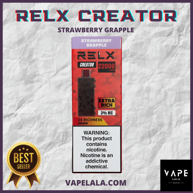 RELX Creator 22000 Strawberry Grapple pod flavour in Malaysia